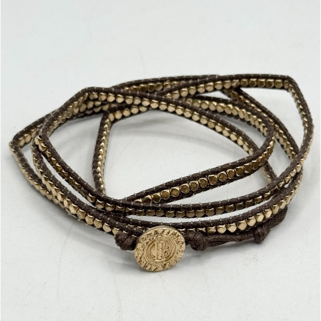Vintage Graziano Brown Gold Wrap Bracelet